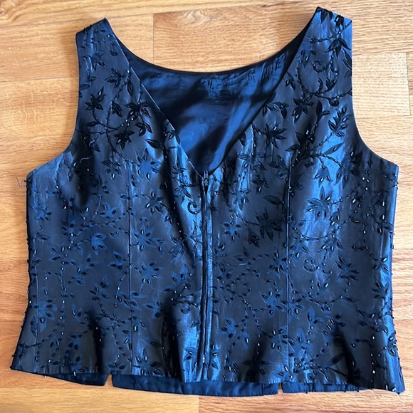 Gorgeous Vintage JS collections black beaded 2 peice formal dress   12/14 - Picture 6 of 8